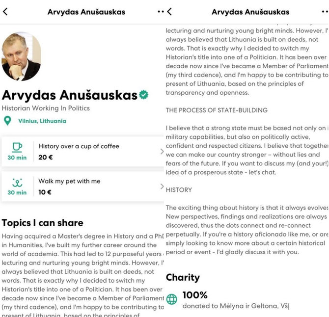 15min nuotr./Arvydo Anušausko paskyra „HumansApp“ programėlėje