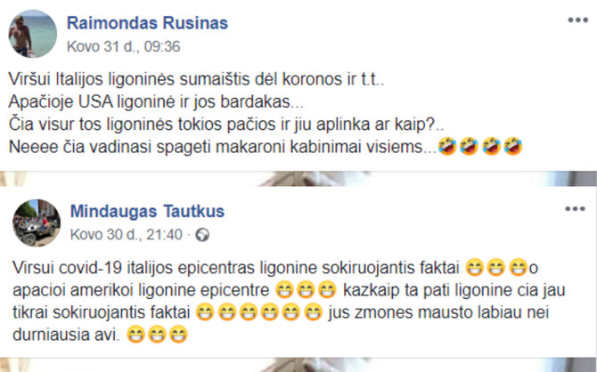 15min nuotr./Klaidinantys įrašai socialiniame tinkle