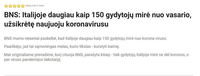 15min nuotr./Klaidinančios publikacijos antraštė