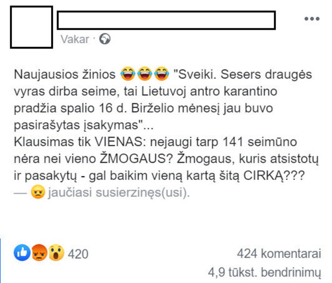 15min nuotr./Liepos 4 d. feisbuke paskelbtas įrašas 