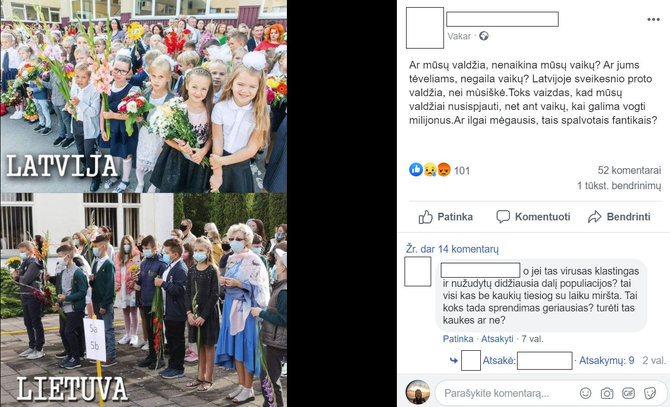 15min nuotr./Klaidinantis įrašas socialiniame tinkle