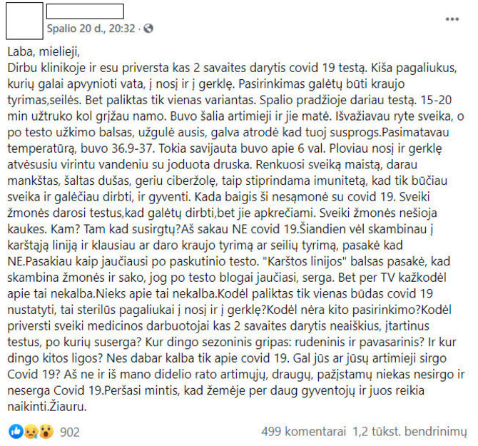 15min nuotr./Klaidinantis įrašas socialiniame tinkle