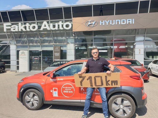 Vitoldas Milius elektromobiliu nuvažiavo 710 km 