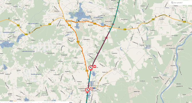 Google Maps iliustr./Apylanka Utena–Vilnius