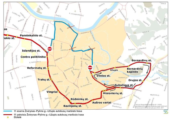 SĮ „Susisiekimo paslaugos“ nuotr./Vilniaus viešojo transporto eismo pakeitimai