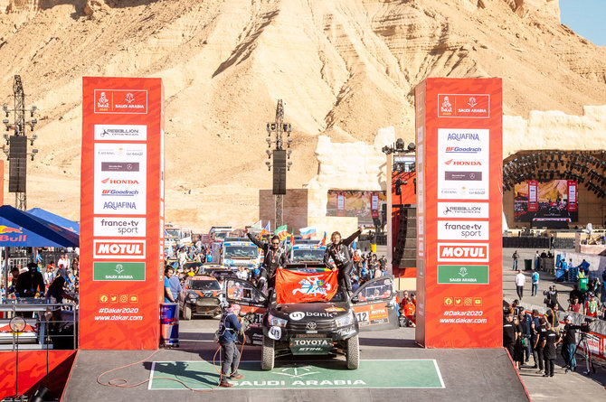 Ryčio Šeškaičio nuotr./B.Vanagas ir F.Palmeiro pasiekė Dakaro finišą