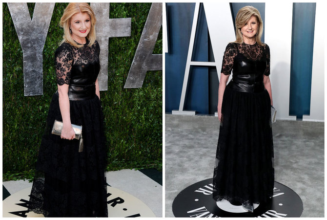 Vida Press nuotr./Arianna Huffington 2013-aisiais ir 2020-aisiais su ta pačia suknele