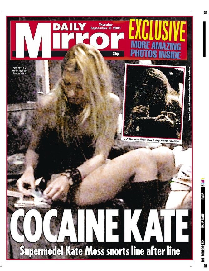 Vida Press nuotr./„Daily Mirror“ viršelis su Kate Moss