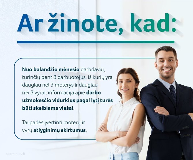 SADM feisbuko nuotr./Informacija apie moterų ir vyrų vidurkių viešinimą