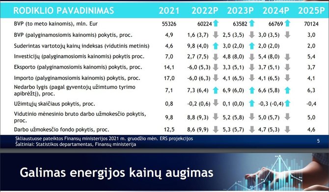 Finansų ministerija/BVP augimo prognozės