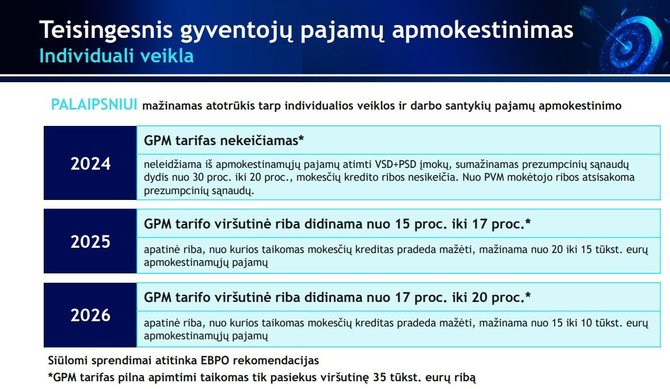 Finansų ministerija/Individuali veikla