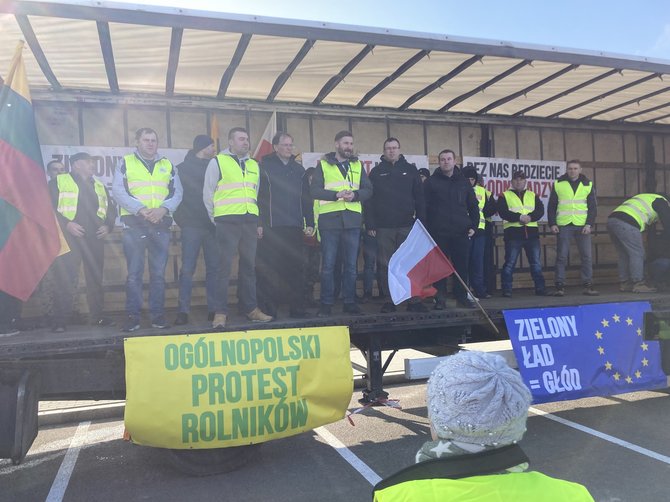 Aistės Čiučiurkaitės nuotr./Lenkijos ūkininkų protestas