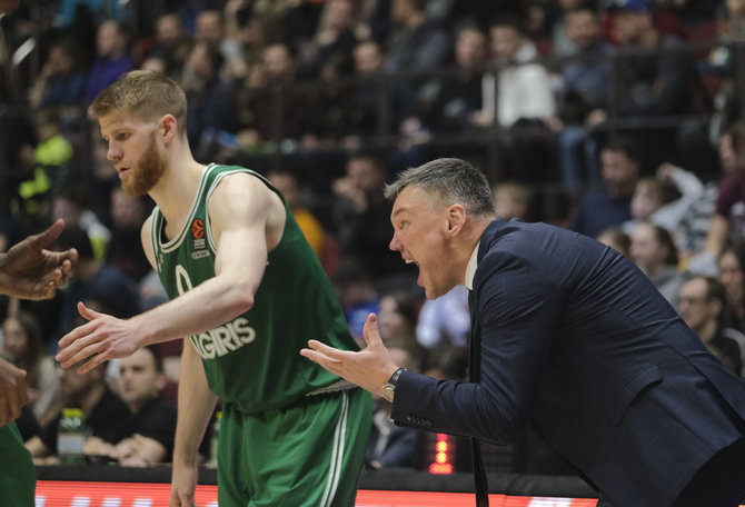 Getty Images/Euroleague.net nuotr./Thomasas Walkupas ir Šarūnas Jasikevičius