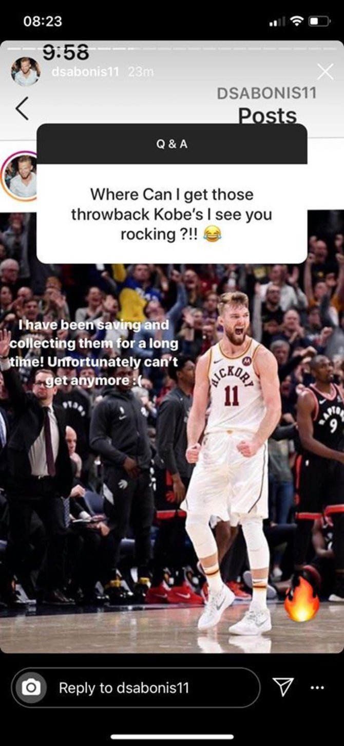 „Instagram“ nuotr./Domantas Sabonis atsakė į sirgalių klausimus