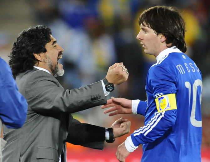 „Scanpix“ nuotr./Diego Maradona ir Lionelis Messi