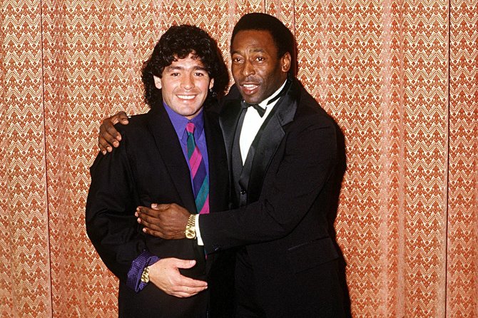 „Scanpix“ nuotr./Diego Maradona ir Pele 1988 m.