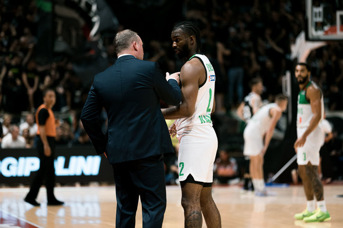 zalgiris.lt nuotr./Kazys Maksvytis ir Keenanas Evansas