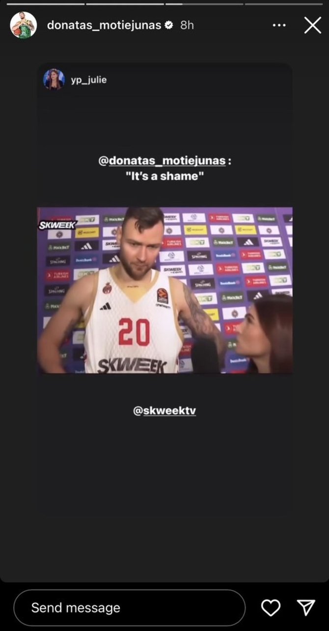 „Instagram“ nuotr./Donato Motiejūno pyktis po nesėkmės