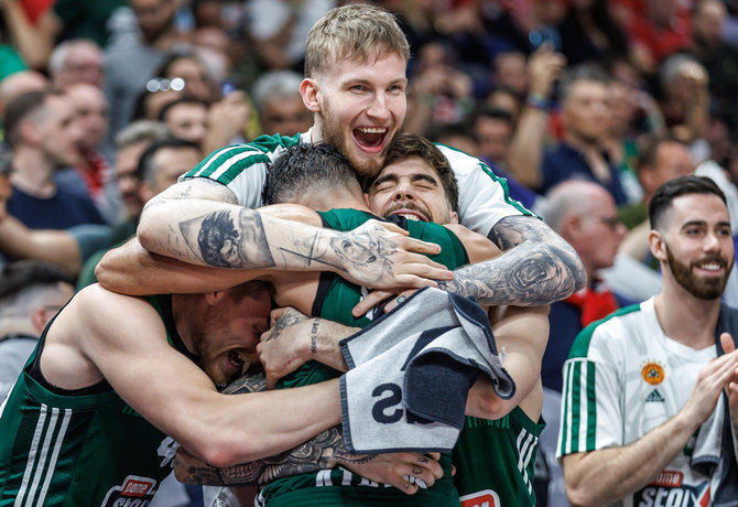 „Scanpix“ nuotr./„Panathinaikos“ krepšininkų džiaugsmas