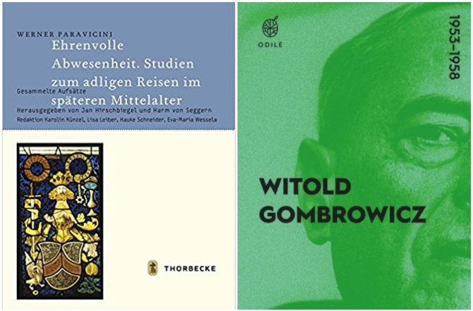Knygų viršeliai/Wernerio Paravicinio„Ehrenvolle Abwesenheit“ ir Witoldo Gombrowicziaus dienoraštis