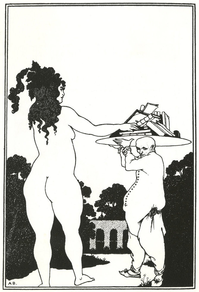 „Scanpix“ nuotr./„Knygų lėkštė“ (angl. „The book-plate“), Aubrey Beardsley, 1890 metai