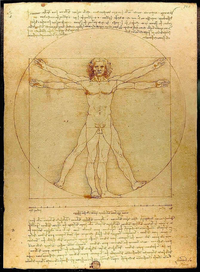 Luco Viatouro nuotr./ Wikipedia.org nuotr./Leonardo Da Vincio „Vitruvijaus kūnas“