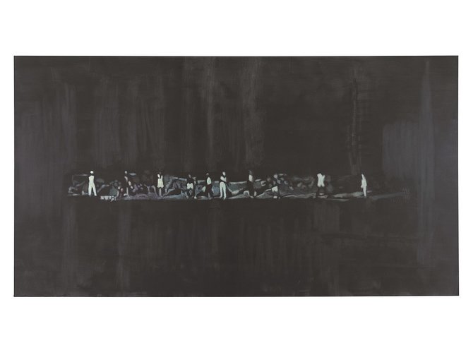 Tate Modern muziejaus kolekcija/ Wikipedia.org nuotr./Luco Tuymanso „The Shore“, 2014 m., aliejus and drobės, 194.2×353.7 cm, Londonas
