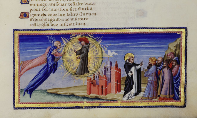 „Scanpix“ nuotr./Fragmentas iš Dante Alighieri „Dieviškosios komedijos“. Rojus, XII giesmė, 1438-44 m., Giovanni di Paolo, Siena