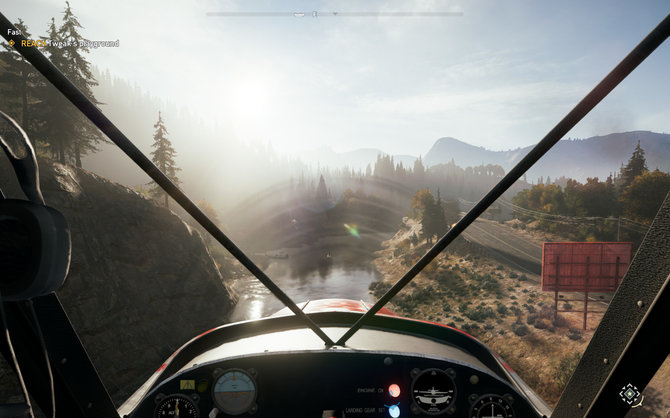 Skrydis lėktuvu „Far Cry 5“ žaidime. „Ubisoft“ nuotrauka.