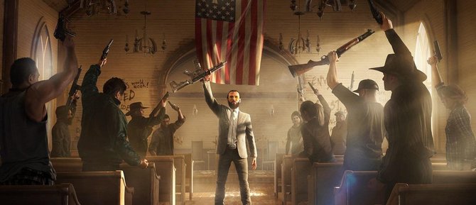 Religinis kultas iš „Far Cry 5“ žaidimo. „Forbes“ nuotrauka.