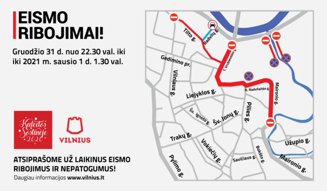 Vilniaus m. savivaldybės nuotr./Eismo ribojimų schema