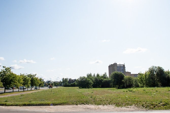 Rimvydo Ančerevičiaus/„Jūsų Panevėžys“ nuotr./Čia, Panevėžio Kniaudiškių mikrorajone, bus įkurtas naujas parkas