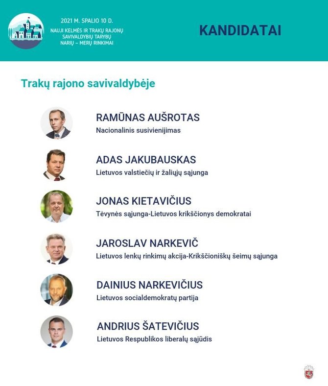 VRK nuotr./Kandidatai į Trakų rajono merus
