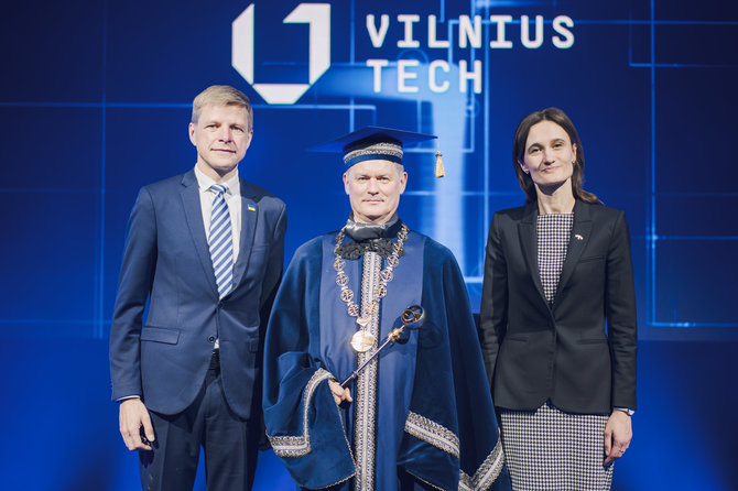 VILNIUS TECH nuotr./Remigijus Šimašius, Romualdas Kliukas, Viktorija Čmilytė-Nielsen