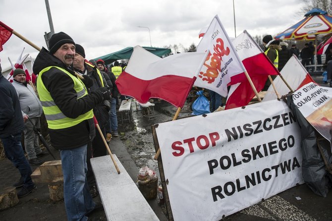 „Zuma press“/„Scanpix“/Lenkijos protestas dėl grūdų