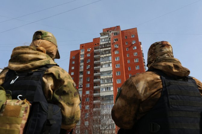 „AFP“/„Scanpix“/Rusijos kariai Belgorode