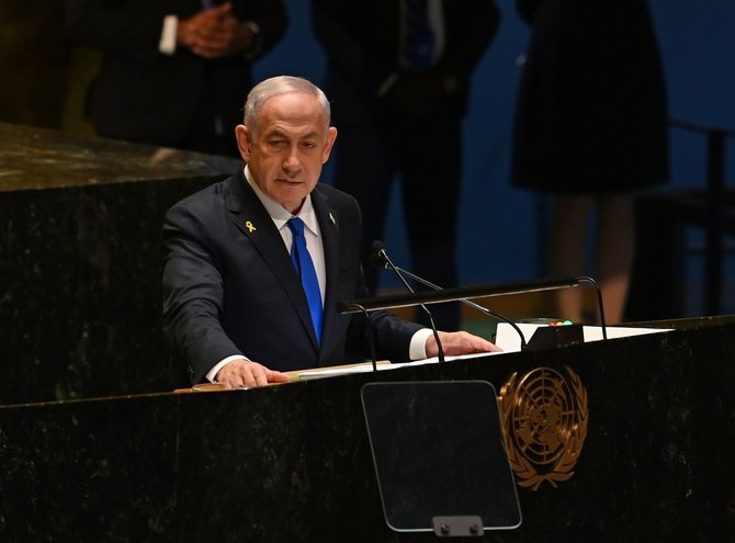 Netanyahu kalbėjo Jungtinių Tautų GA. / Andrea Renault / ZUMAPRESS.com