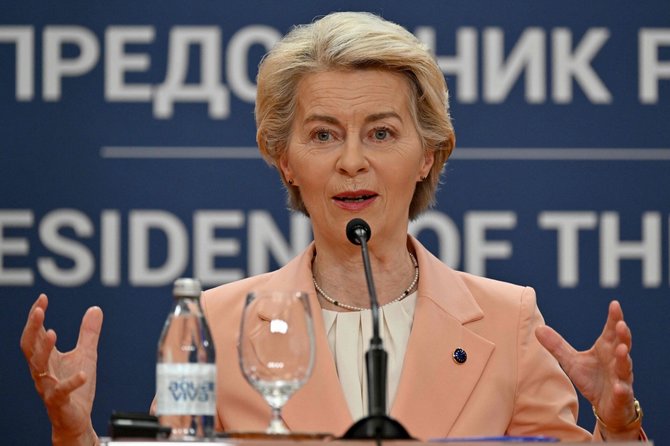 Europos Komisijos (EK) pirmininkė Ursula von der Leyen / ANDREJ ISAKOVIC / AFP