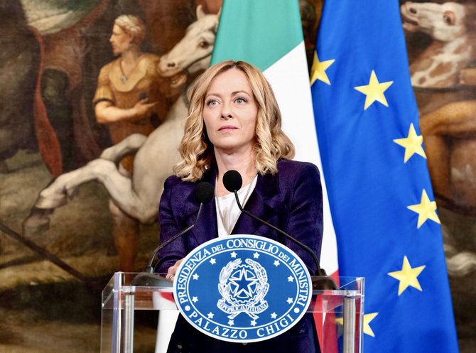 Italijos ministrė pirmininkė Giorgia Meloni / Filippo Attili - Chigi Palace Pr / ZUMAPRESS.com