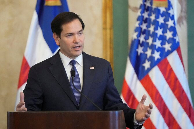 JAV valstybės sekretorius Marco Rubio / Mark Schiefelbein / via REUTERS