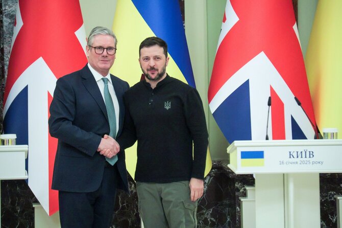 K. Starmeris su V. Zelenskiu / Yevhen Kotenko / ZUMAPRESS.com