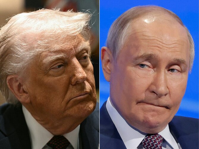 D. Trumpas ir V. Putinas / BRENDAN SMIALOWSKI MAXIM SHEMETOV / AFP