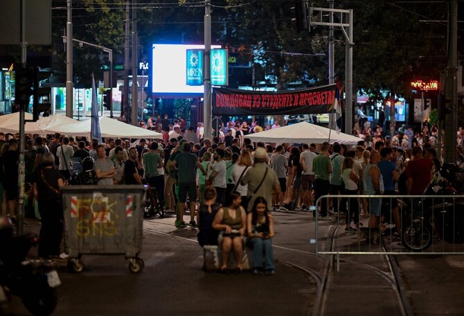 AFP/„Scanpix“/Protestai Serbijoje