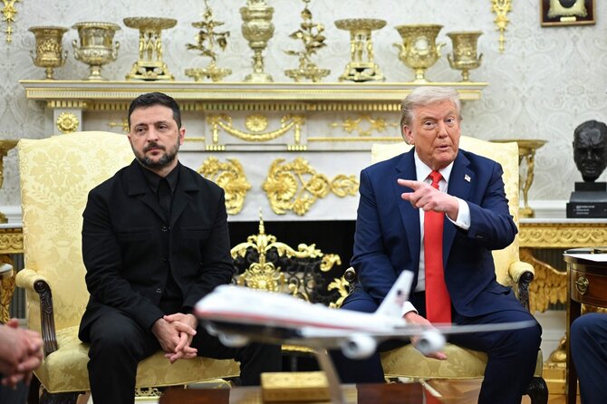V. Zelenskis ir D. Trumpas / MANDEL NGAN / AFP