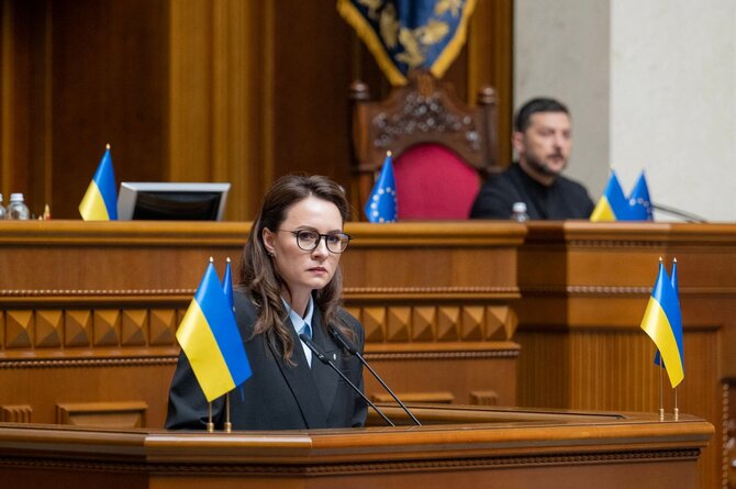 Julija Svyrydenko – naujo Ukrainos ministrų kabineto vadovė / ANDRII NESTERENKO / AFP