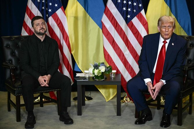 V. Zelenskis ir D. Trumpas / BRENDAN SMIALOWSKI / AFP