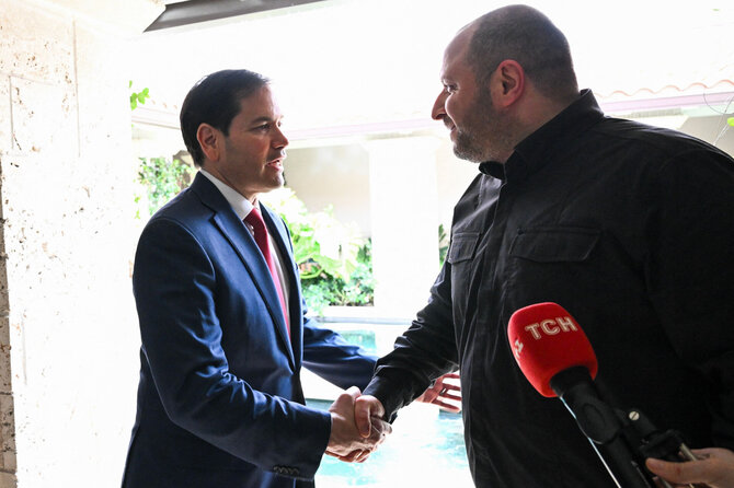 Marco Rubio ir Rustemas Umerovas / CHANDAN KHANNA / AFP