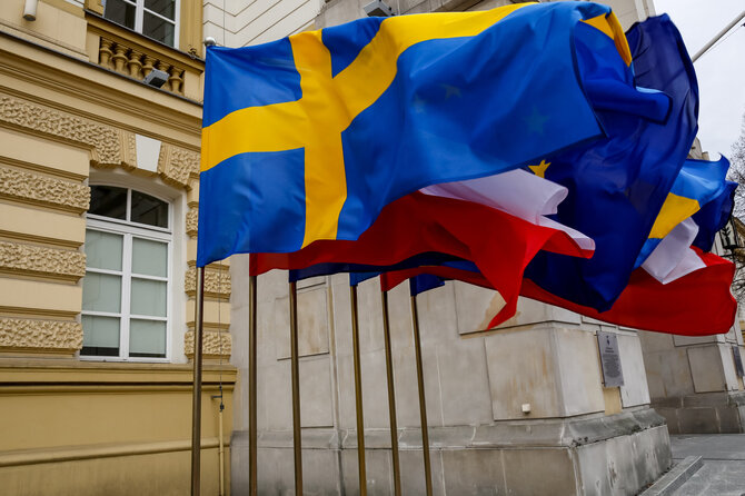 Švedijos vėliava / Dominika Zarzycka / ZUMAPRESS.com