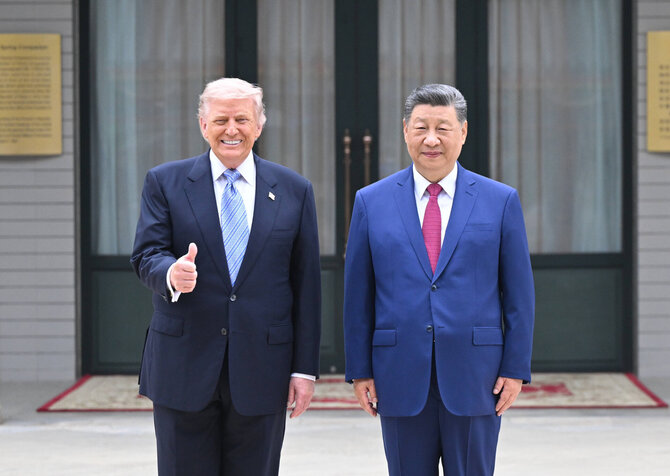 SIPA/ „Scanpix“/Donaldas Trumpas, Xi Jinpingas