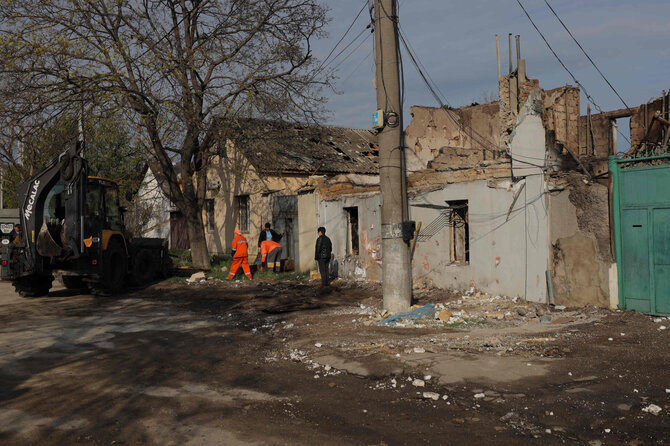 Rusijos smūgio Odesoje padariniai / OLEKSANDR GIMANOV / AFP